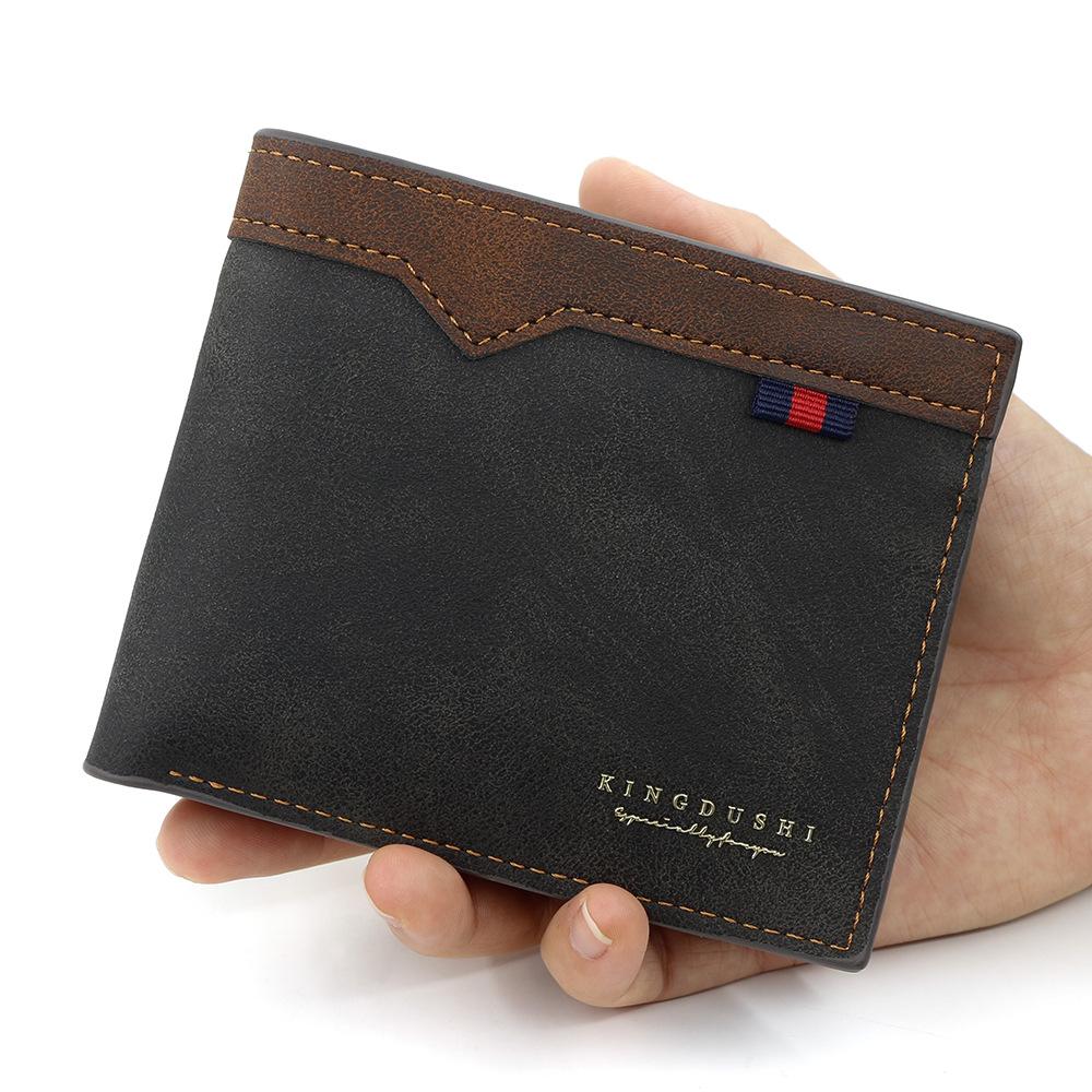 Men's Bifold Short Wallet able Minimalist Casual Multi Slot Purse Large Capacity Zipper Man Wallet with Coin Bag