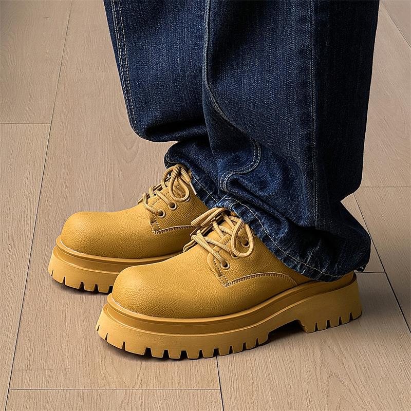 

большой размер мужские повседневные деловые офисные туфли на платформе на шнуровке из натуральной кожи дерби черные белые кроссовки мужская обувь 280 оранжевый