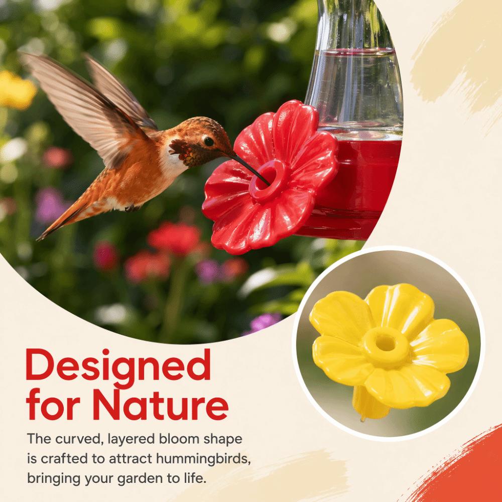 30 Sets Replaceable Bird Feeder Replacement Flowers Plastic Hummingbird Feeder Parts  Hummingbirds