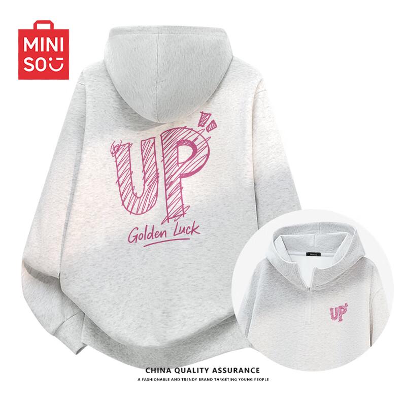 

MINISO Men s American Style Half-Zip Hooded Sweatshirt M
