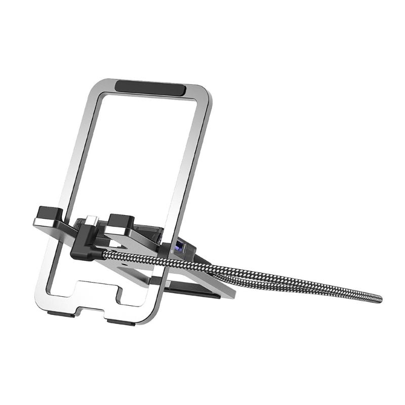 

Adjustable Cooling Stand Base for Handheld Game Consoles PD100W Charging Multiple Port Game Console Stand серебряный