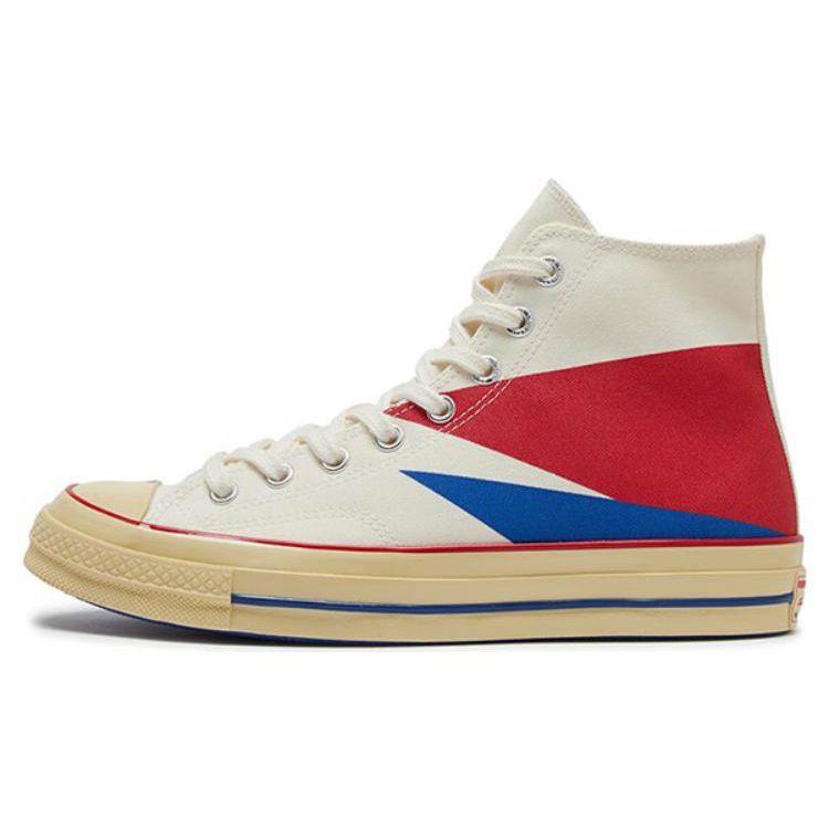 Converse Chuck 70 Plus Retro Egglet Trendy Comfortable Versatile Durable High-Top Canvas Shoes Unisex Sneakers Beige Red Blue A07076C