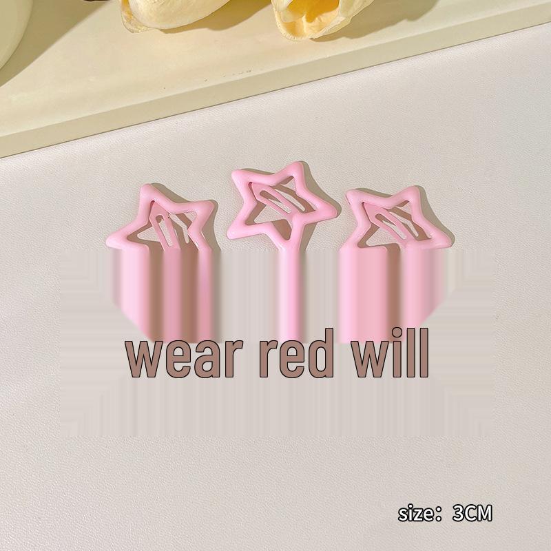 Y2K Dopamine Color Pentagram Small Hair Clip for Women & Kids - Cute Bangs & Side Hair Accessory
