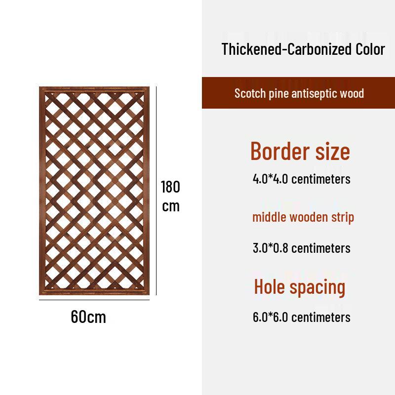Carbonized Wood Fence and Railing Picket with Climbing Plant Stand for Outdoor Decoration