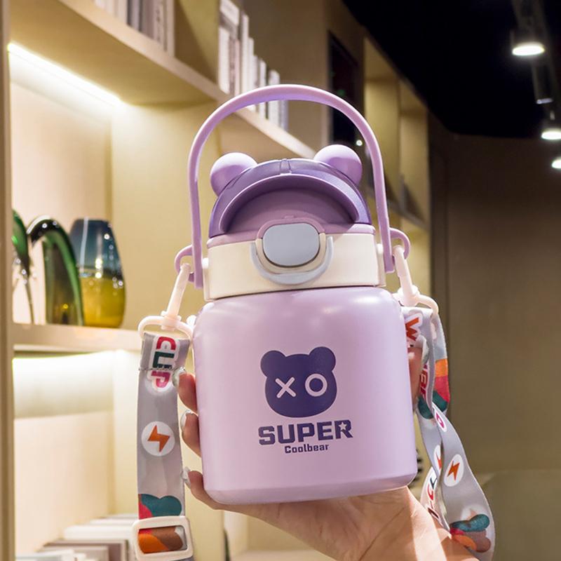 

Ручка большой емкости для переноски детской изолированной чашки из нержавеющей стали 316, чашки для воды фиолетовый