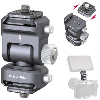 Ulanzi F22 Camera Monitor Mount Quick Release Fluid Head with Mini Double Ball Monitor Holder with Rotation Adapter and Wrench for DSLR Camera LED