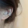 French Zircon Silver Leaf Earbone Clip Niche Design Versatile Earrings Earrings