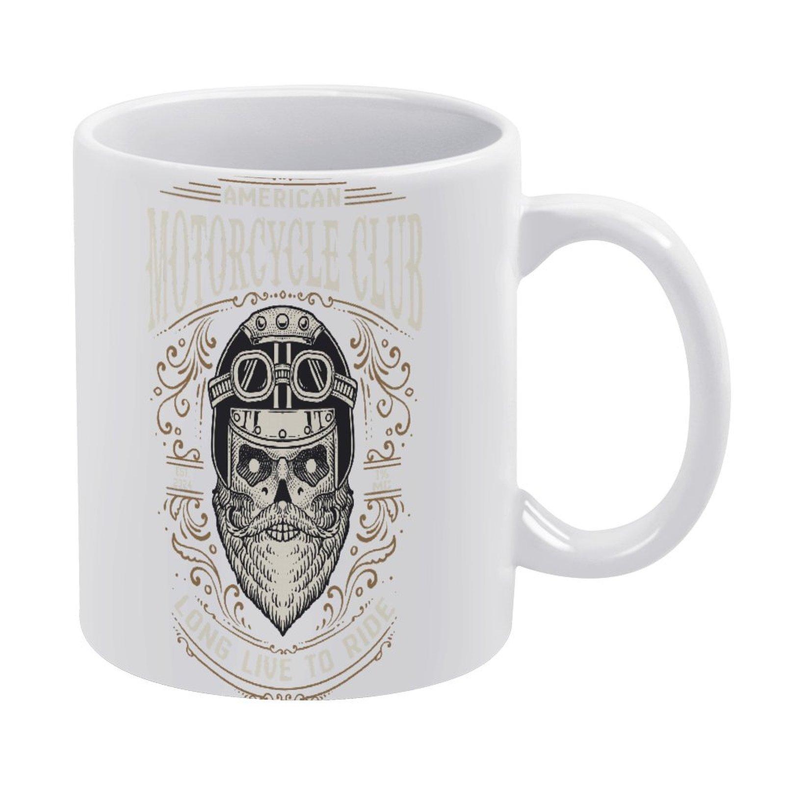 

11oz White Ceramic Cup with Printed Coating on Both Sides, Comfortable Grip and Heat-Resistant Body for Daily Hot Drinks білий