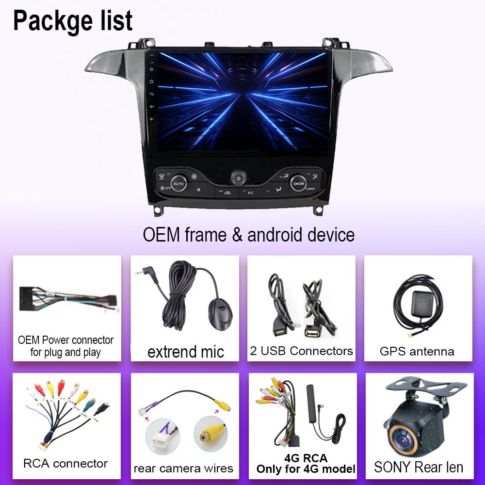 Android 14 Auto radio For Ford S Max S-MAX 2006-2015 For Ford Galaxy 2014 Carplay Multimedia Video player Navigation GPS No 2din