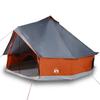 Tipi Family Tent for 6 Persons Gray and Orange Waterproof