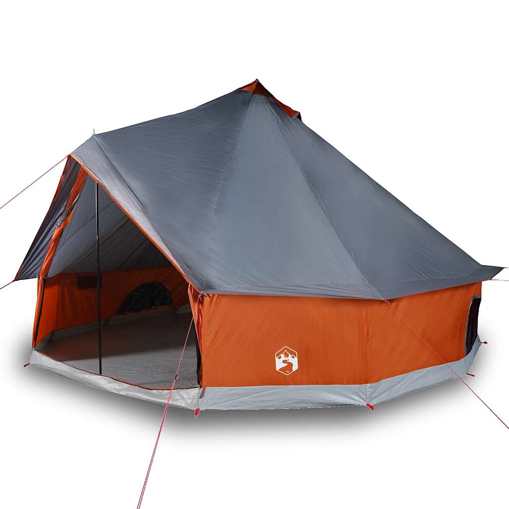 Tipi Family Tent for 6 Persons Gray and Orange Waterproof