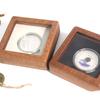 1PCS Commemorative Coin Badge Box Gift Box Silver Coin Badge Ancient Coin Collection Box Black/White Walnut Wood Gift Box