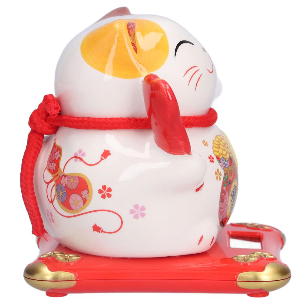 Ceramic Wealth Welcoming Cat Ornament Desktop Fortune Cat Craft for Home Shop Store Business