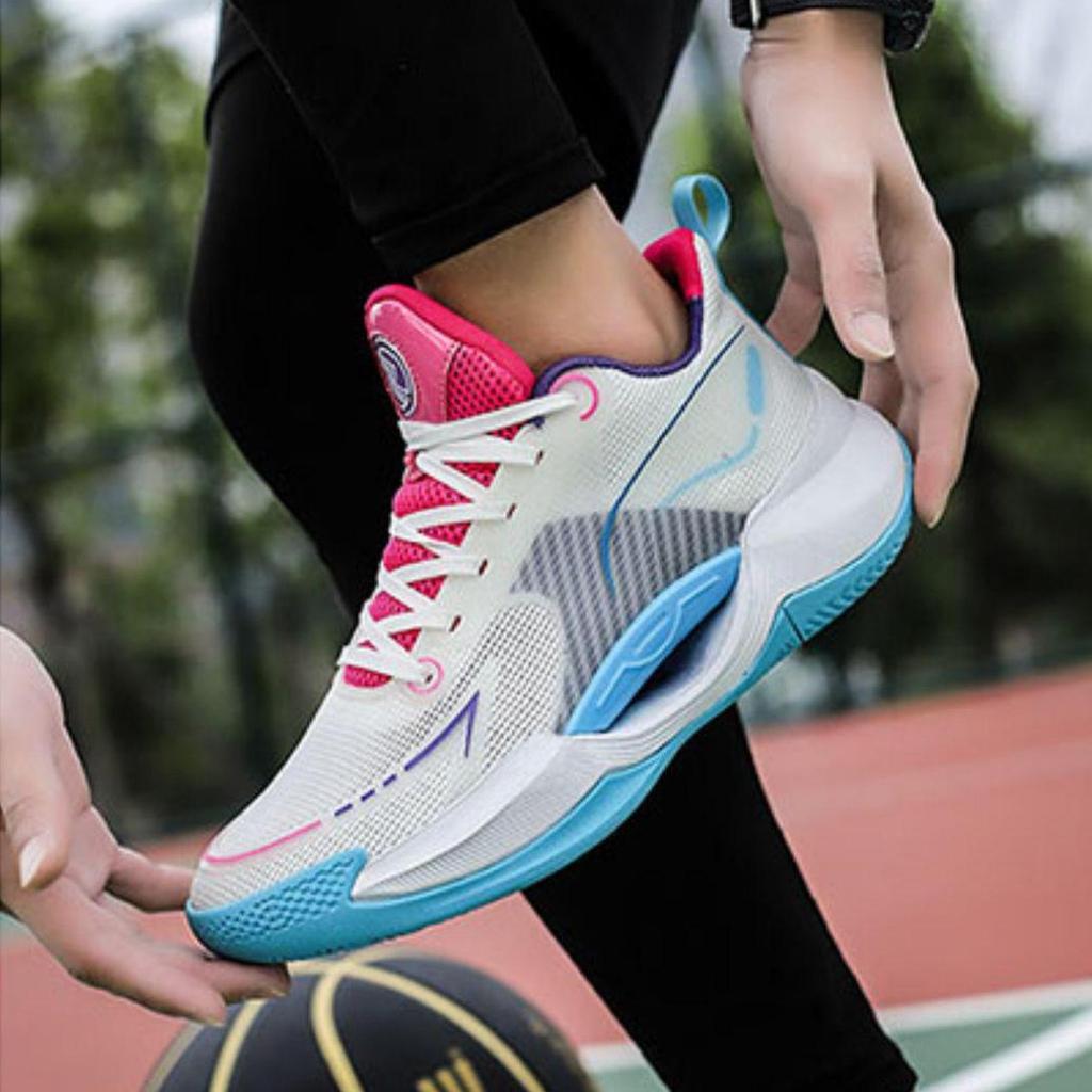 Mesh Couple Basketball Shoes for Men and Women Breathable Wear-resistant Non-slip Comfortable Casual Sports Shoes
