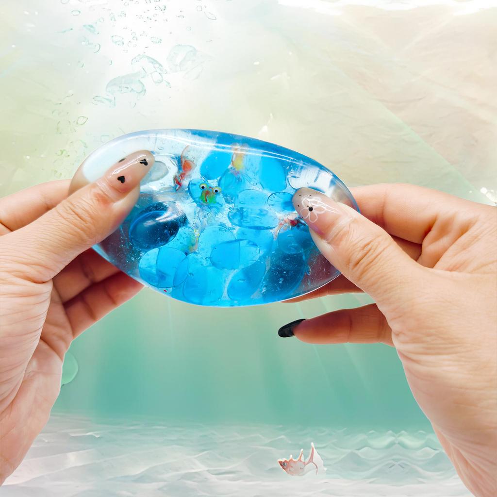 Squishy Sea Animals Fidget Toy Stress Relief Ball Decompression Blue Ice Cube Needoh Sensory Squeeze Balls Anxiety Toys For Kids
