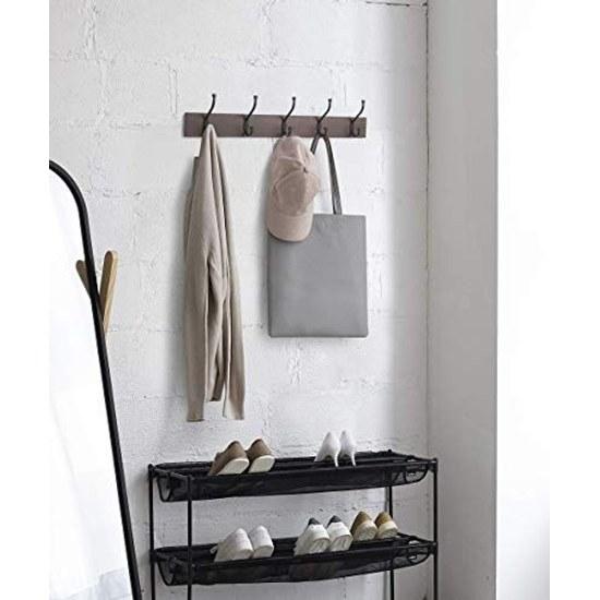 Basics Wall Hook Hanger Wall-Mounted 5 Hooks Vintage Rectangular Espresso