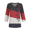 Women's V-neck Gradient Print Three-quarter Sleeve Fashion Top