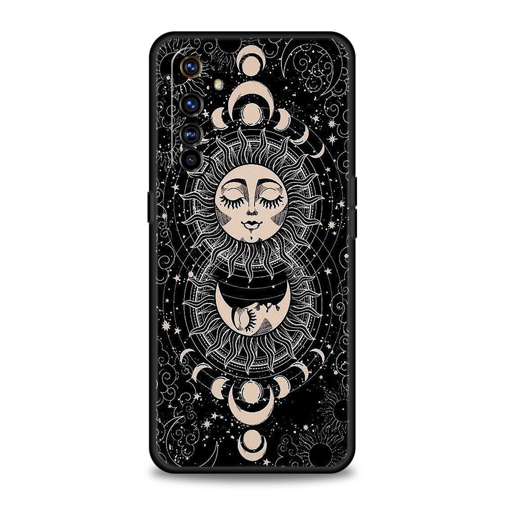 Funny Sun Moon Angel Eyes Phone Case For Realme 10 9 8 5G 7 6 GT2 Pro Plus 9i 8i C21 C11 C25 C35 GT Neo 2 3 3T Soft Black Cover