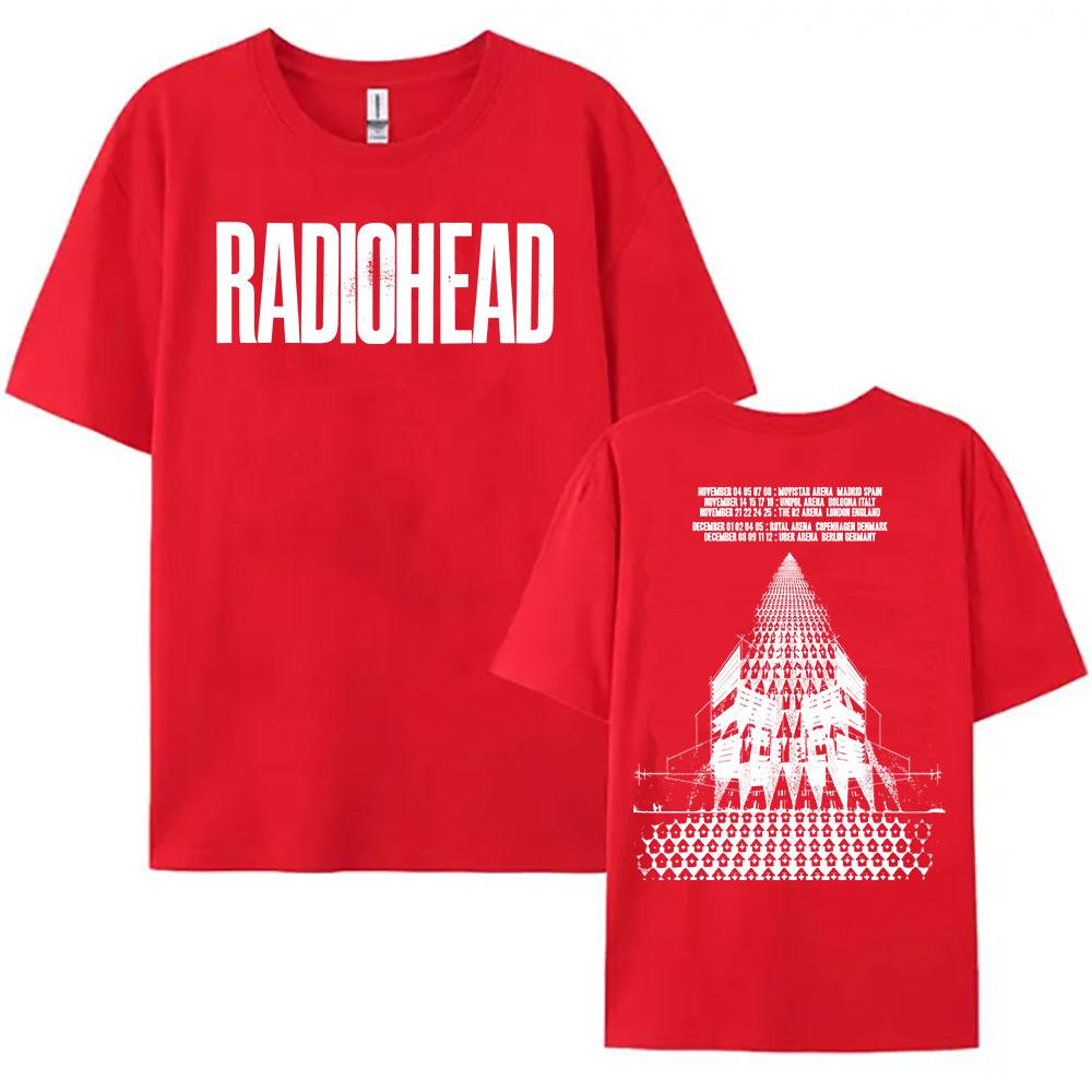Rock Band Radiohead Tour 2025 Tshirts Cotton Fashion Short Sleeve Female T-shirt Casual O-neck Unisex Streetwear Printing Tees