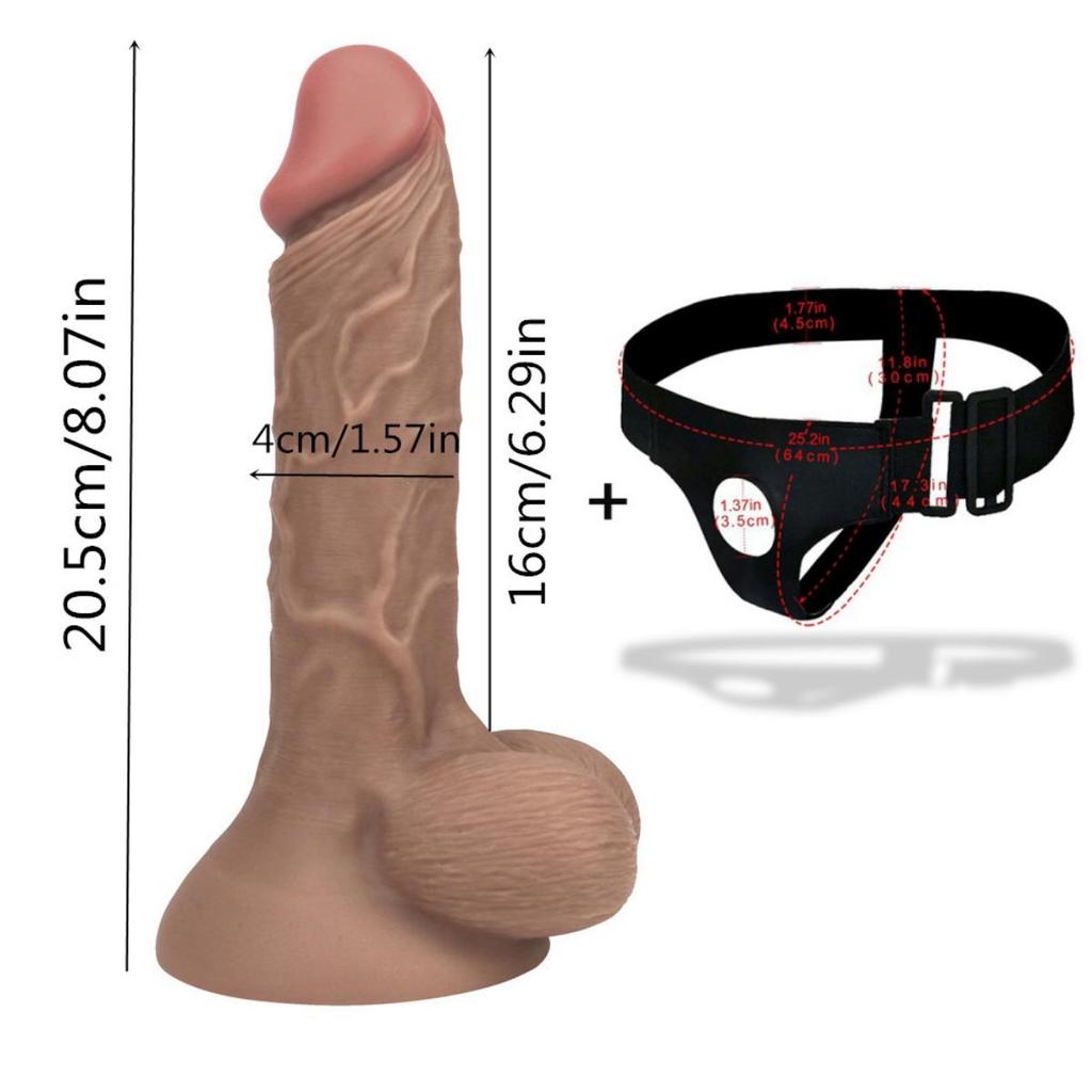 Sele Strap-On Realistiske Dildoer Anal G-punkt Stimulering Prostata Massasjeapparat Voksen Sexleketøy for Kvinner Par Lesbisk