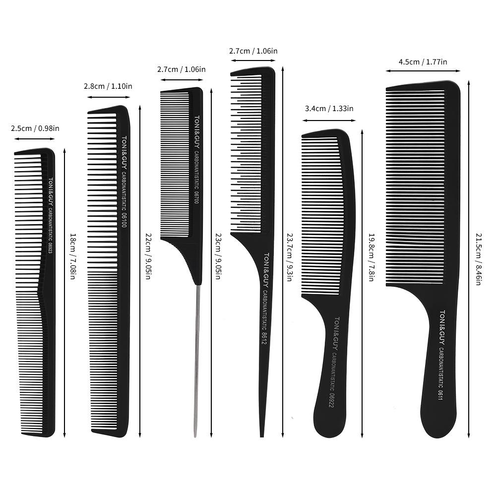6-Piece Professional Hairdressing Comb Set for Barbers and Stylists - Men's and Women's Hair Cutting Combs
