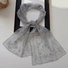 Vielseitiger Retro-Damen-Spitzenschal Unifarbene Koreanische Version Damen-Kopftuch Langes Besticktes Blumen-Sonnenschutz-Schal