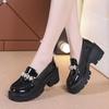 Thick-soled Versatile Heightening Loafers Women's 2025 Spring and Autumn New British Style Small Leather Shoes Soft Leather Soft-soled Mary Jane Shoes
