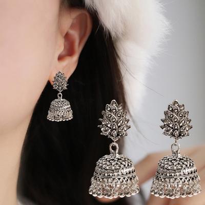 Indian Bohemian Tassel Drop Earrings for Women Ethnic Afghan Vintage Bell Earrings Retro Tribal Gypsy Jewelry