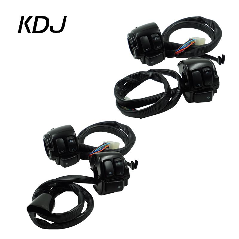 

1 25 мм черный левый и правый переключатель управления рулем мотоцикла с жгутом проводов для