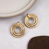 Mehrfach-Ring-Runde Ohrstecker, Einfache Metall-Geometrische Ohrringe, Hochwertige Hohlring-Ohrringe für Damen