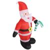 3.9FT Inflatable Father Xmas with Candy Cane Water Proof 190T Polyester LED Lighted Blow Up Xmas Yard Decoration for