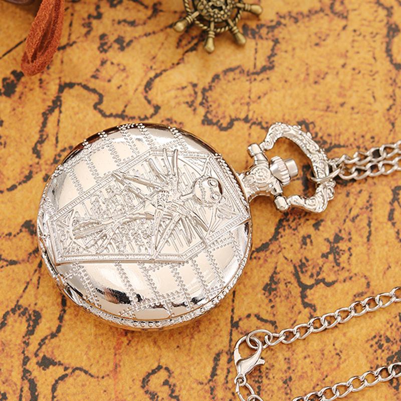 Men's Pocket Watches Vintage Bronze Pocket Watch Skeleton Skeleton Pre-Christmas Quartz Pocket Watch Chain Gift for Men and Women
