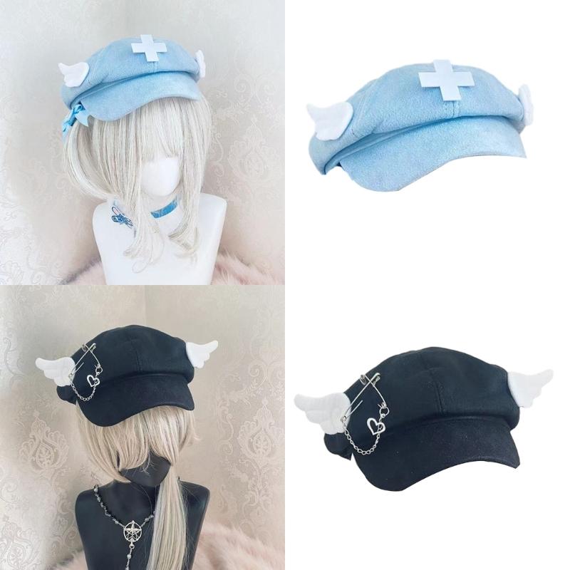 Girls Painter Hat Short Brim Hat French Beret for Dating Photography Subculture Y2K Headwear Painter Hat