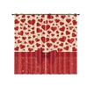 2 Stück Valentinstag Schleifenaufdruck perforierter Verdunkelungsvorhang mehrere Größen Wohnzimmer Isolierung Dekoration maschinenwaschbar