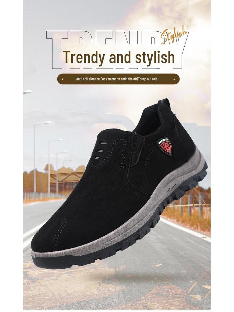 Men's Korean Style Casual Slip-On Shoes - Breathable, Trendy, Large Size