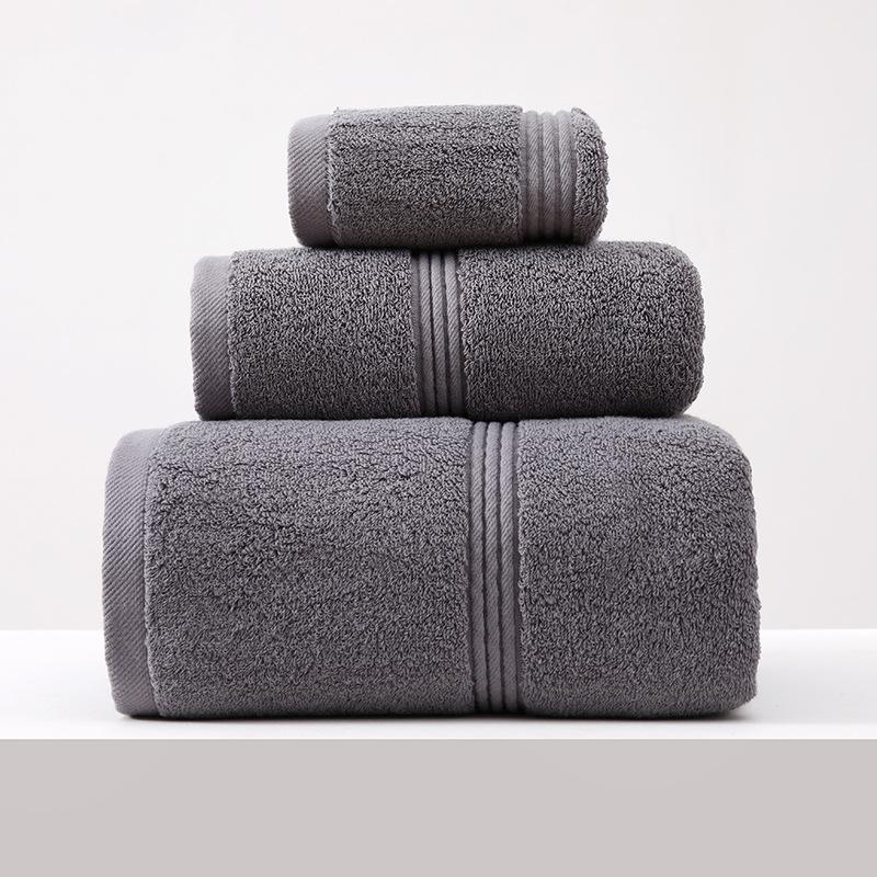 3pcs Luxurious Cotton Towel Bath Washcloth Cotton Towel Solid Color Soft Absorbent Towels Suitable for Both Adults and Children