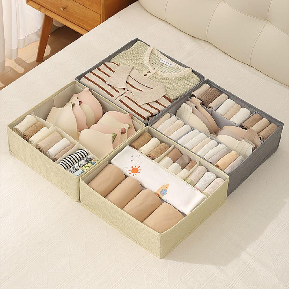 7 Grid Bra Storage Case Foldable Wardrobe Socks Organizer Durable Closet Underwear Bin Panties