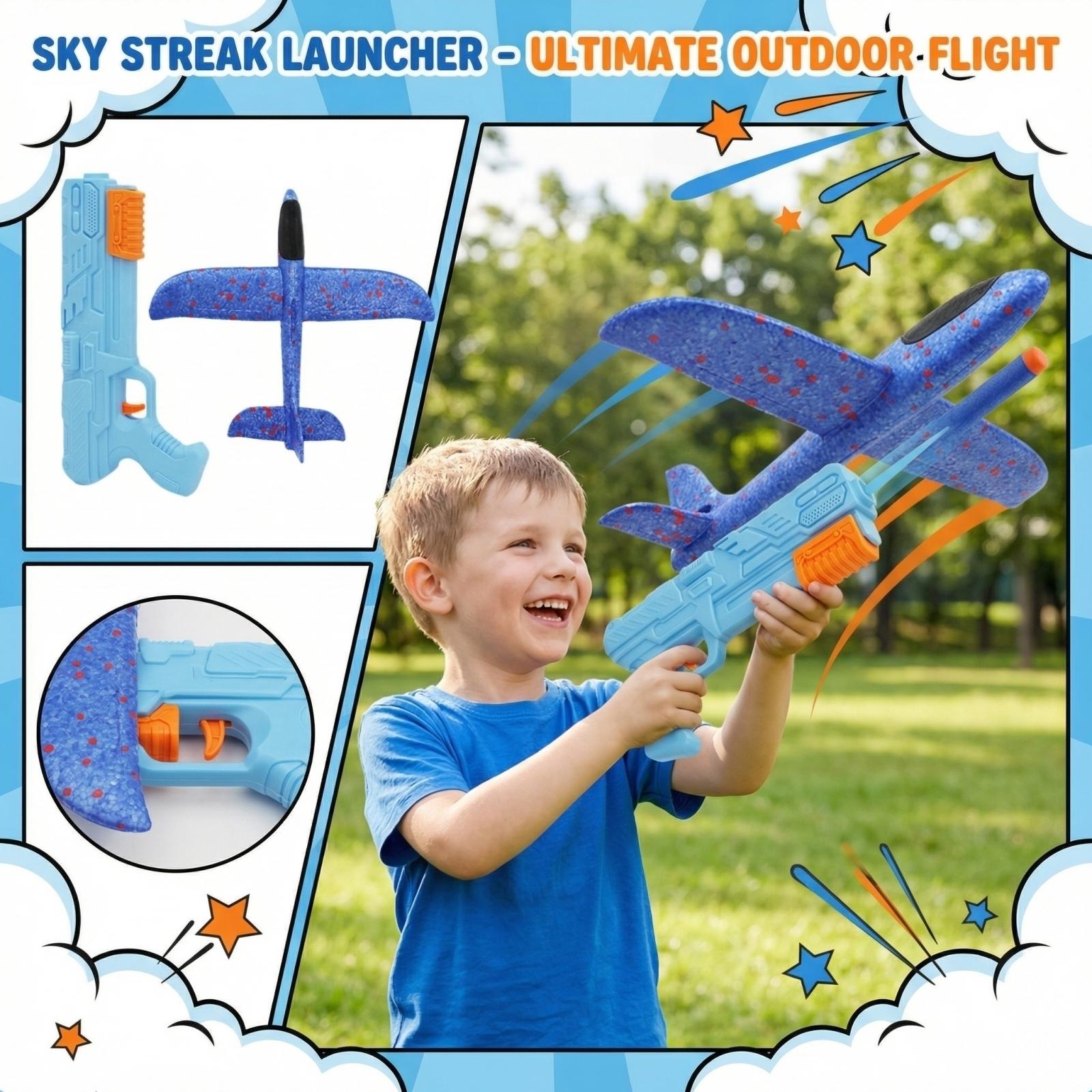 Foam Ejection Aircraft  Toy Gyratory Aircraft Hand-held Aircraft  Children Outdoor Glider Aircraft Toy one size
