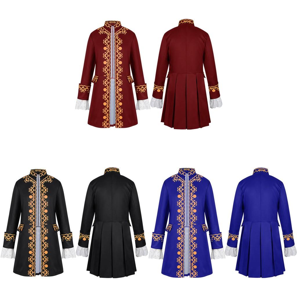 Middle Ages Print Prince Cosplay Costume Coat Halloween Party Performance Stage