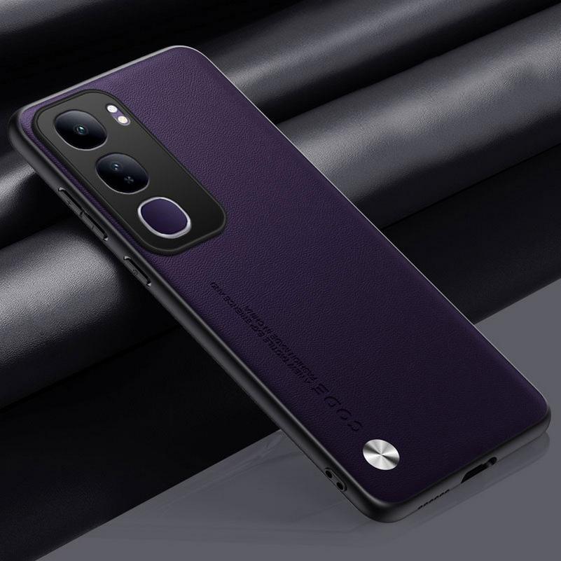 Plain Leather Case For VIVO Y19S Y300 Pro Y76 Y37 Y28 Y18 Y03 Y17S Y16 Y35 Y21 Y21S Y33S Luxury Hard Phone Protect Cover
