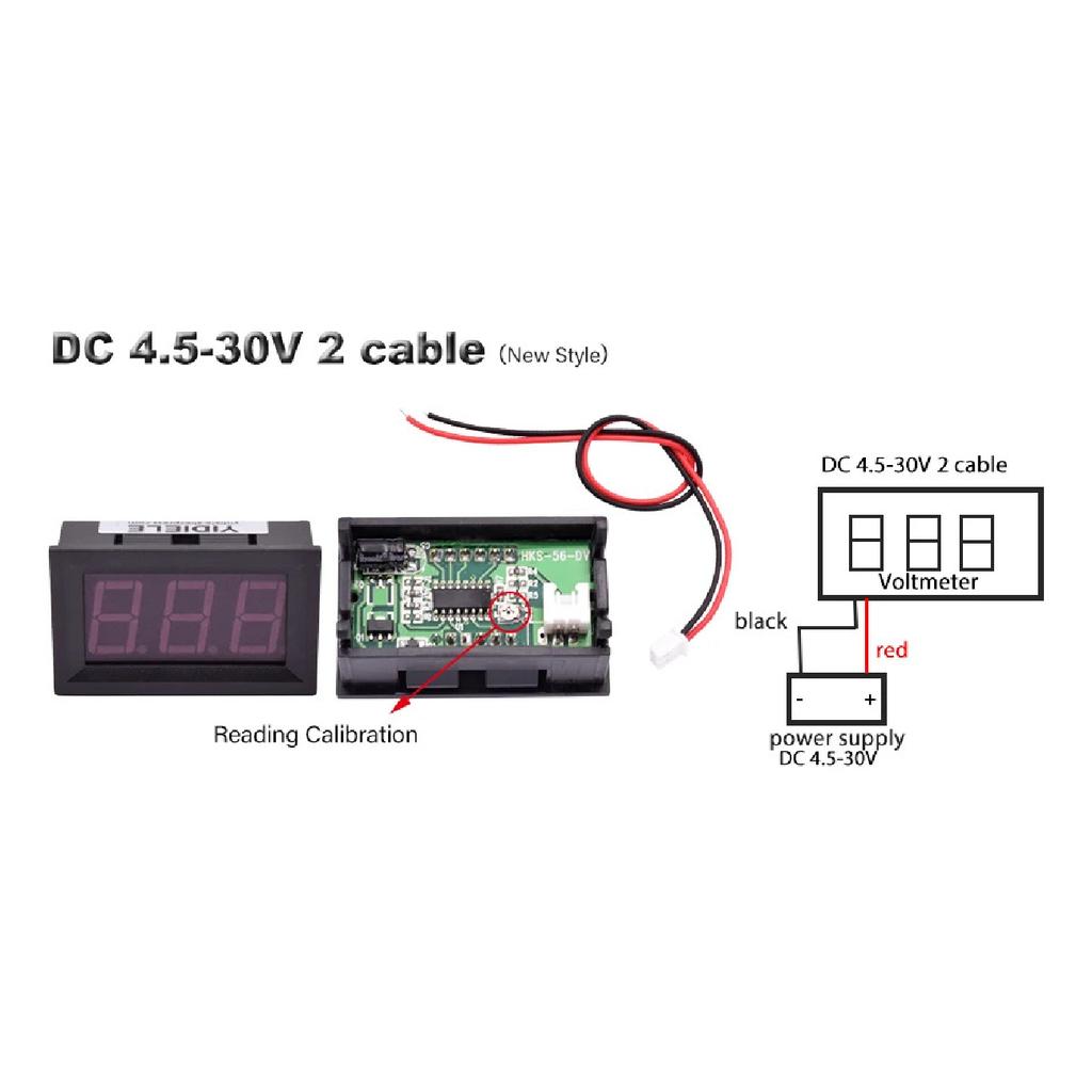 5/10pcs Digital 0.56 Ammeter Voltmeter DC 4.5-30V 0-100V AC 30-500V 10-600V Voltage Amp Meter Detector Monitor Calibrate Reading