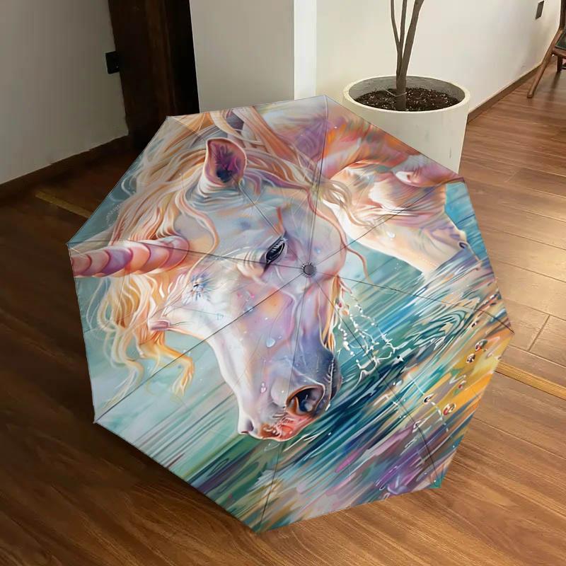 

Unicorn Fantasy: Automatic Opening/Closing Umbrella with Foldable Design, Perfect for Outdoor Adventures and Festive Occasions!1125045a