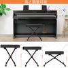 AKOZLIN Piano Chair, 6cm Thick, X-Shaped, Keyboard Bench, 4 Height Adjustments, Foldable, with Non-Slip Sponge, Black