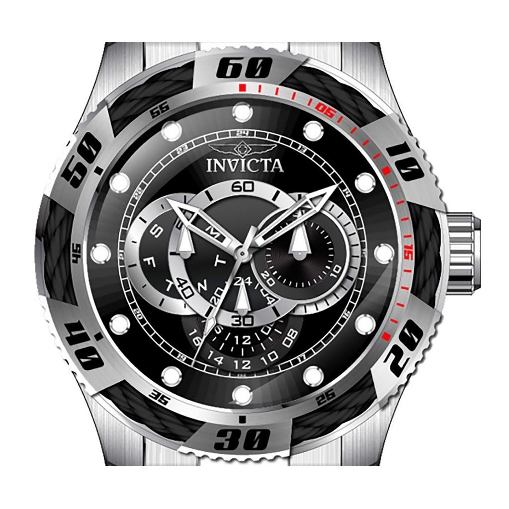 INVICTA Speedway GMT Stainless Steel Black Dial Quartz INV45755 100M Men's Watch