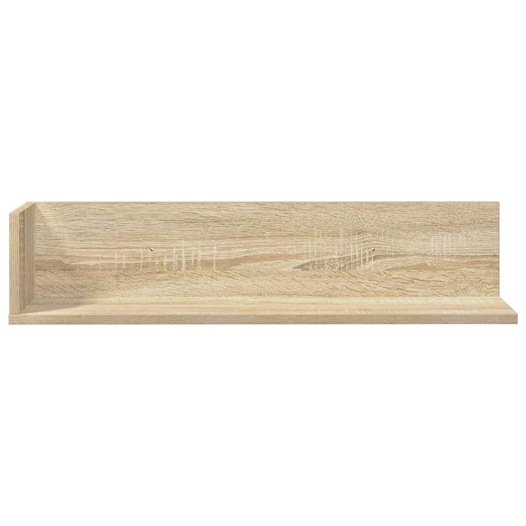 Wall Shelves 2 pcs Sonoma Oak 75 x 16.5 x 16.5 cm Particleboard