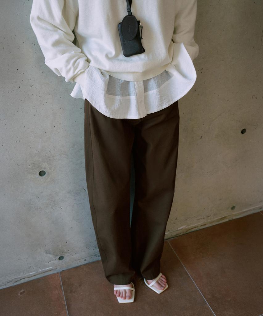 LAMEREI Natural Curved Cotton Pants[Lmbfsppt505]-2Color