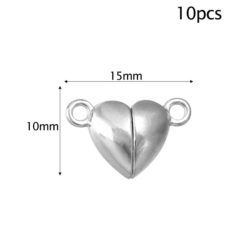 Louleur Round/Heart Strong Magnetic Clasps Magnet End Clasp Connectors for Jewelry Making DIY Bracelet Necklace Accessories