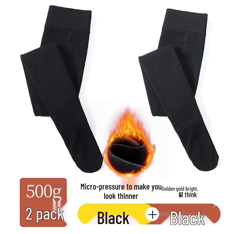 Women's Plus Velvet Thick Base Layer Pants: Leg-Slimming, Non-Slip, Warm Pantyhose for Spring & Fall, with Foot Coverage.
