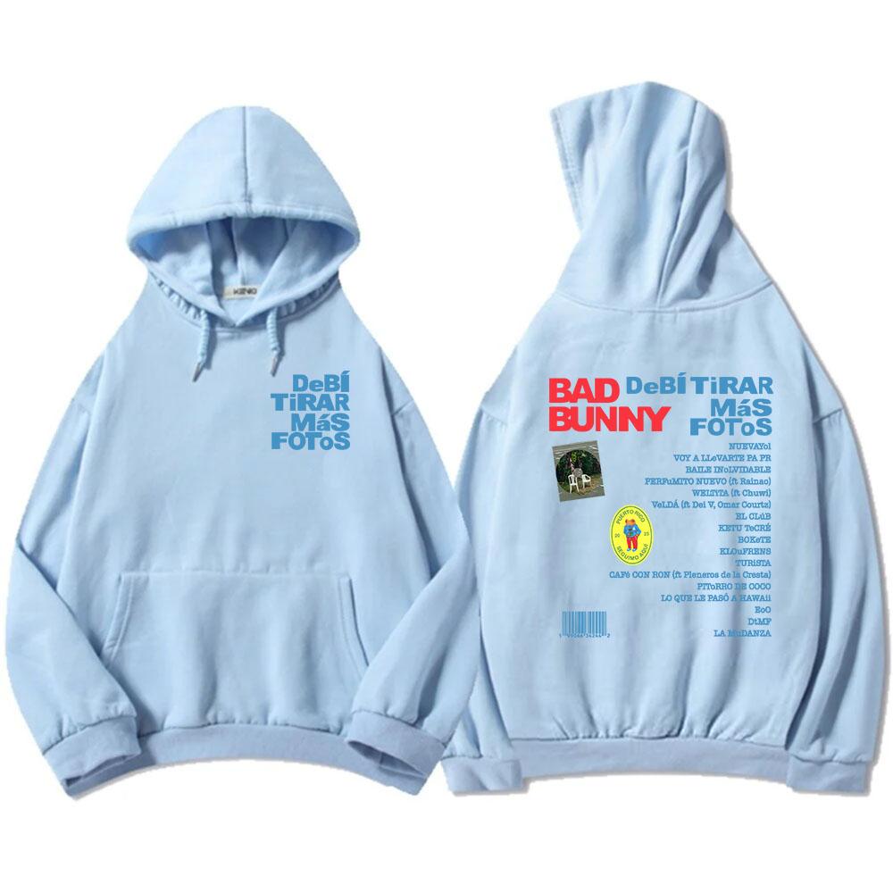 Unisex Streetwear Bad Bunny DTMF Hoodies 2025 New Album Debí Tirar Más Fotos Printing Sweatshirts Winter Comfortable Male Hoodie