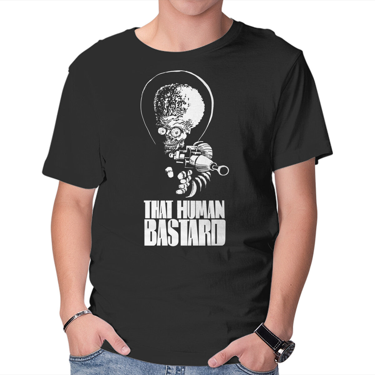 Unisex Crew Neck T-Shirt That Human Bastard Graphic Short Sleeve Casual Tee S